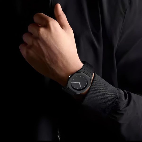 Aura Black Arabic Quartz Watch for Men – Lightweight Fiber Plastic Design | Trendy Timepiece with Arabic Numerals Dial
