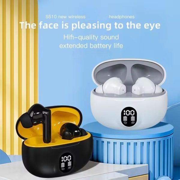 895B Wireless Bluetooth Earbuds with LED Display – In-Ear Headphones with Mic, Type-C Fast Charging, Bluetooth 5.3 for Android & iPhone